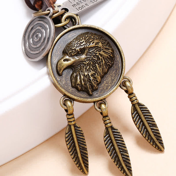 Eagle Head Dream Catcher Pendant Leather Keychain - image 4
