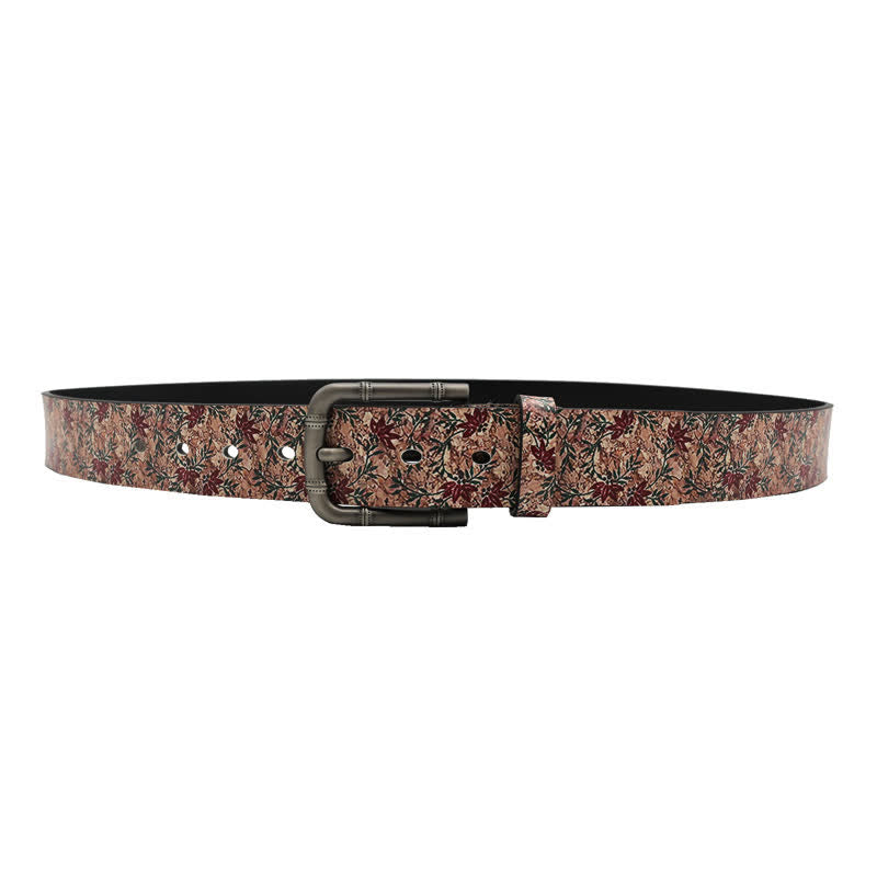 Decorated Red Maples Printed Leather Belt - image 4