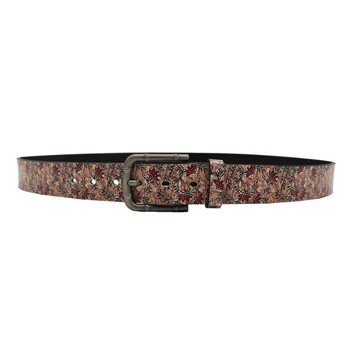 Decorated Red Maples Printed Leather Belt - image 4
