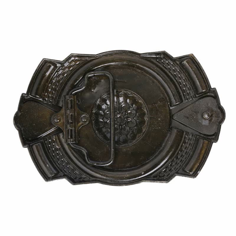 Men's DIY Indian Wood Bead Buckle Leather Belt - image 1