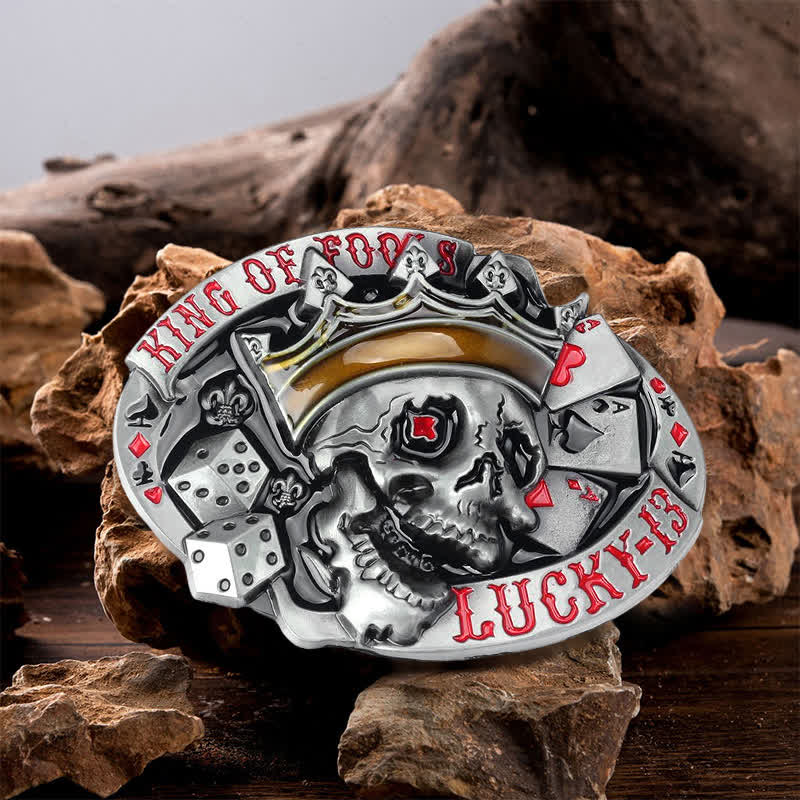 Men's DIY King Of Fools Lucky 13 Buckle Leather Belt - King of Fools - Without Belt - image 0