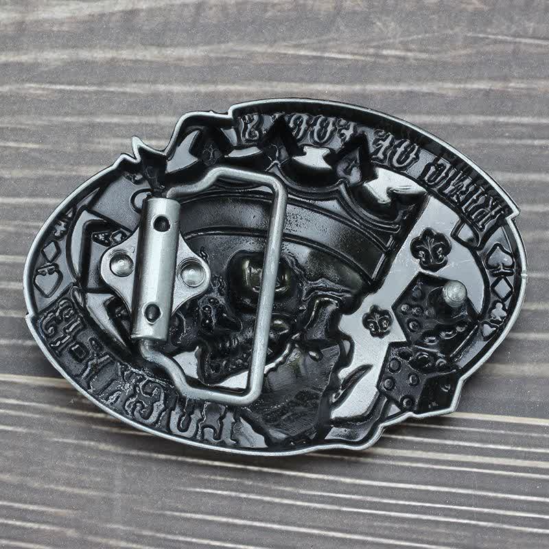 Men's DIY King Of Fools Lucky 13 Buckle Leather Belt - image 1