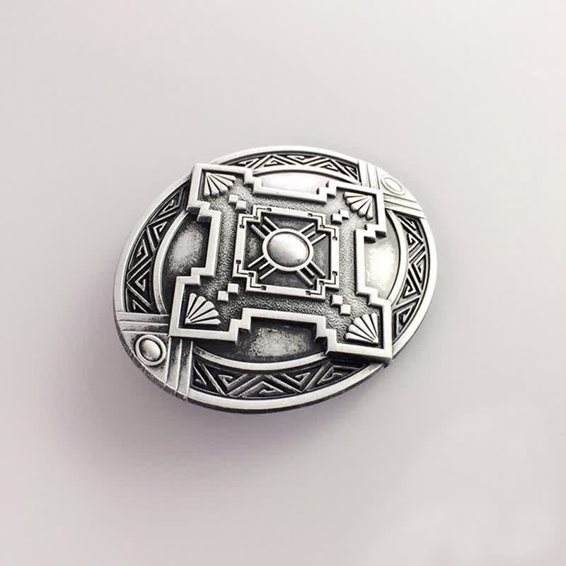 Men's DIY Native Indian Western Buckle Leather Belt - image 14