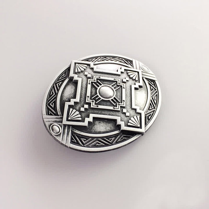 Men's DIY Native Indian Western Buckle Leather Belt - image 14