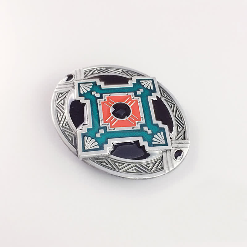 Men's DIY Native Indian Western Buckle Leather Belt - image 3