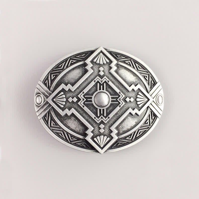 Men's DIY Native Indian Western Buckle Leather Belt - Silver - Without Belt - image 12