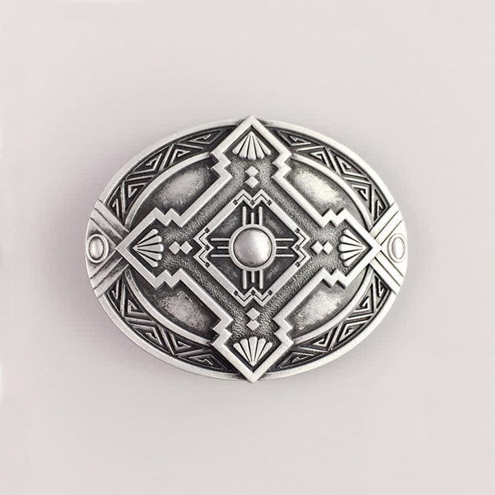Men's DIY Native Indian Western Buckle Leather Belt - Silver - Without Belt - image 12