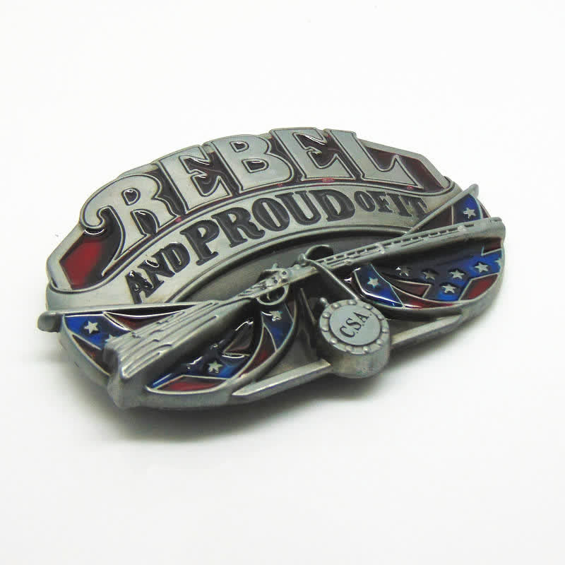 Men's DIY Western Flag Proud Buckle Leather Belt - image 3