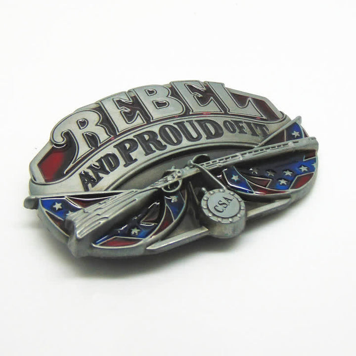 Men's DIY Western Flag Proud Buckle Leather Belt - image 3