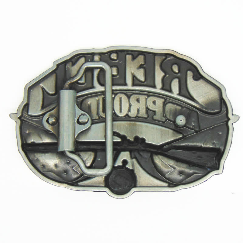 Men's DIY Western Flag Proud Buckle Leather Belt - image 1