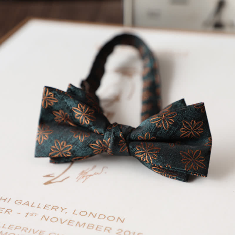 Men's Vintage Floral Pattern Wedding Suit Bow Tie - Style #3 - image 5