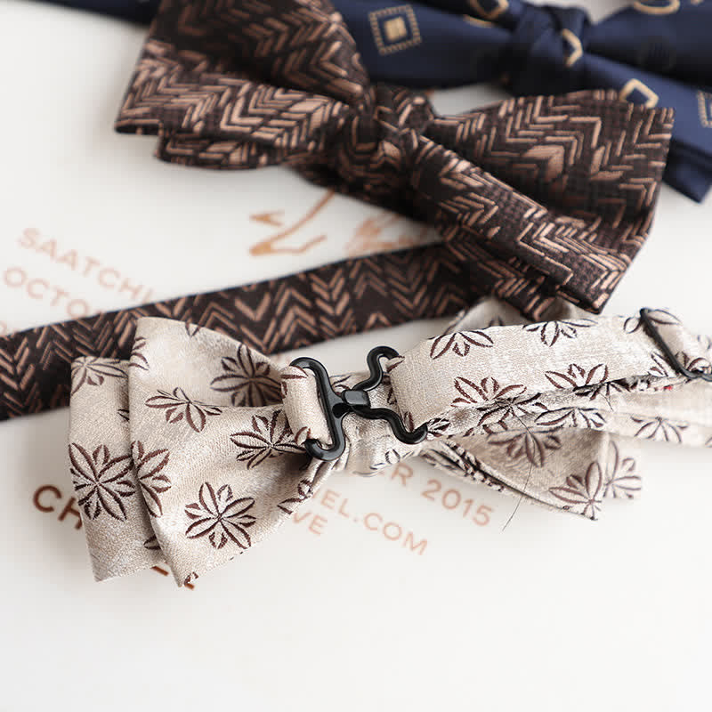 Men's Vintage Floral Pattern Wedding Suit Bow Tie - image 3