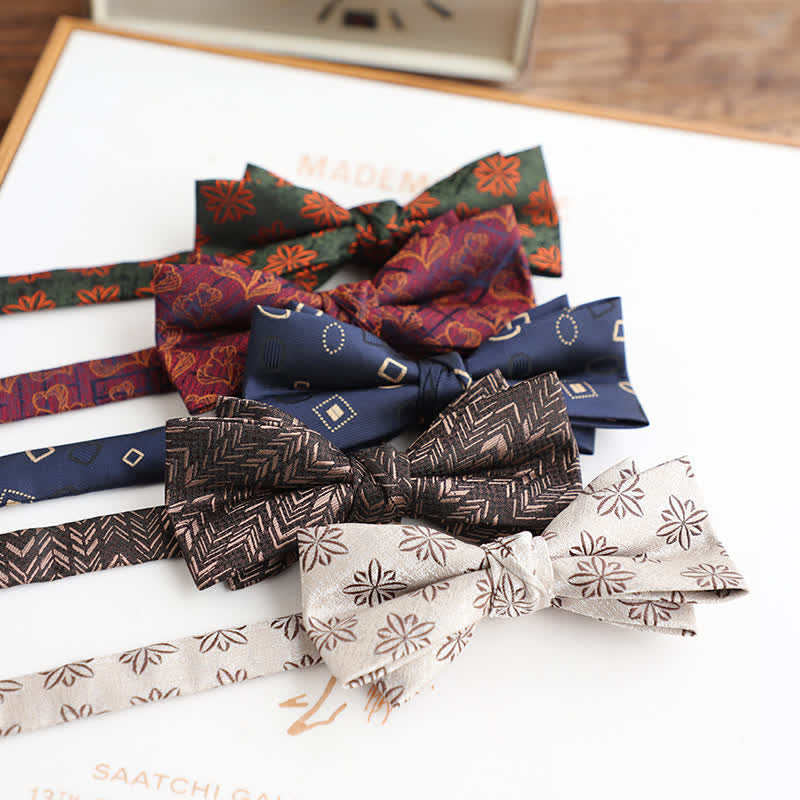 Men's Vintage Floral Pattern Wedding Suit Bow Tie - image 0