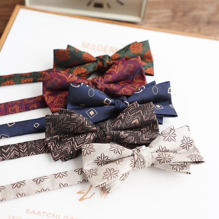 Men's Vintage Floral Pattern Wedding Suit Bow Tie - image 0