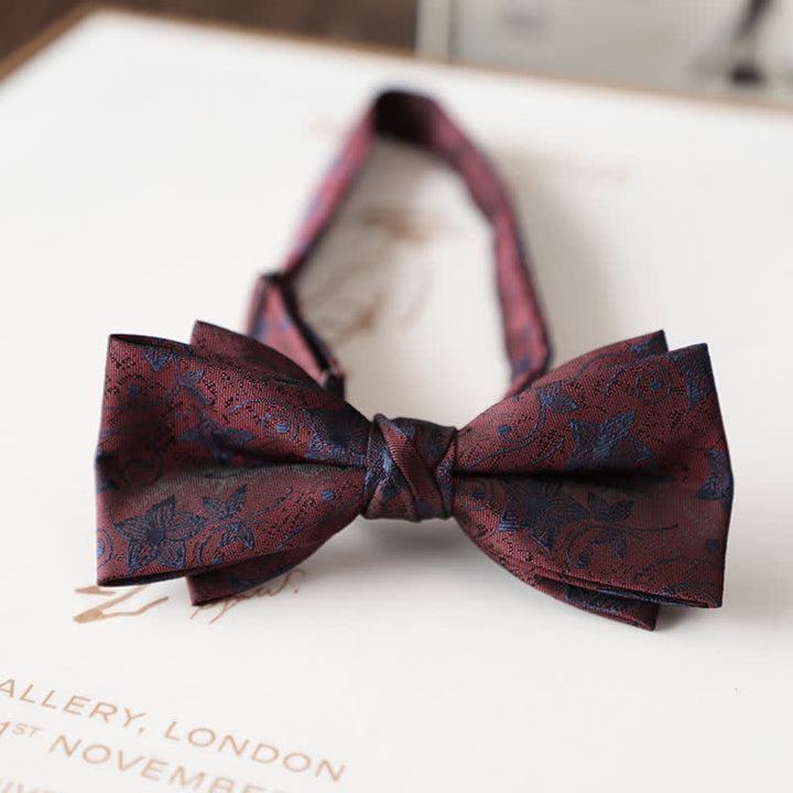 Men's Vintage Floral Pattern Wedding Suit Bow Tie - Style #10 - image 12