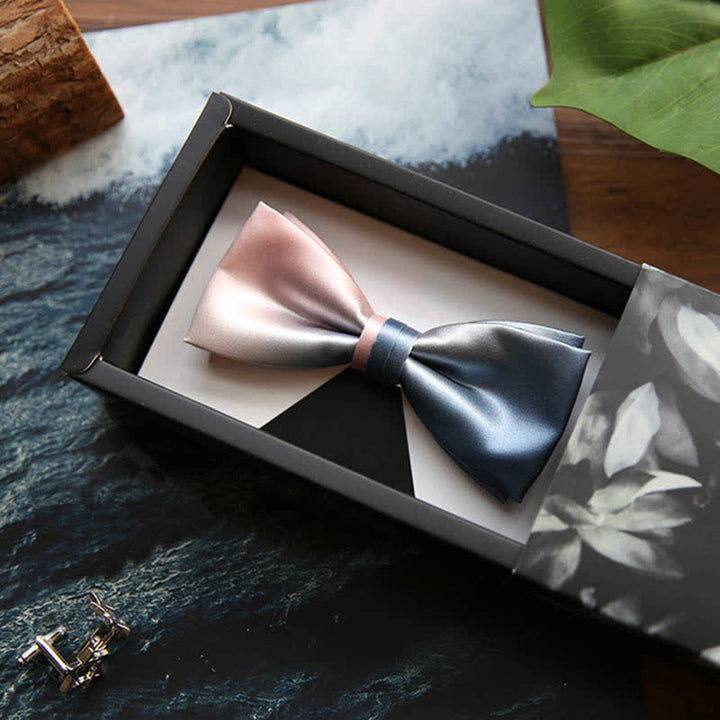 Men's Pink & Blue Color Gradient Bow Tie - Style #3 - image 9