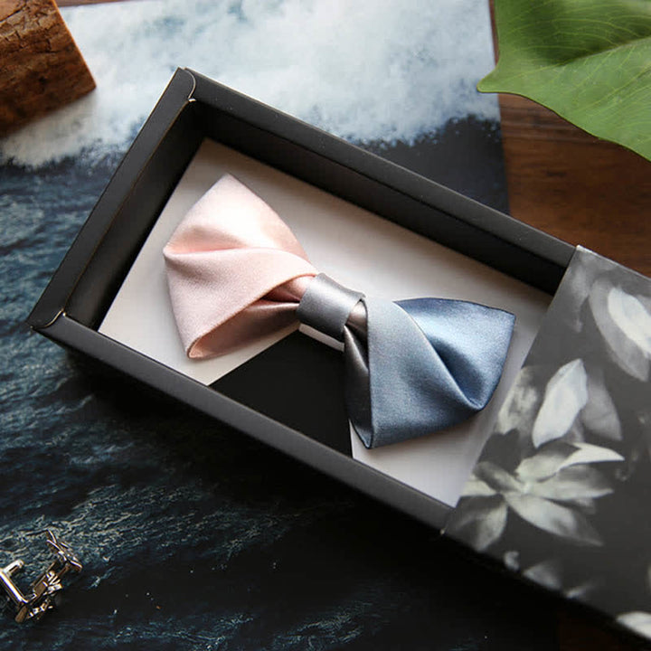 Men's Pink & Blue Color Gradient Bow Tie - Style #2 - image 6