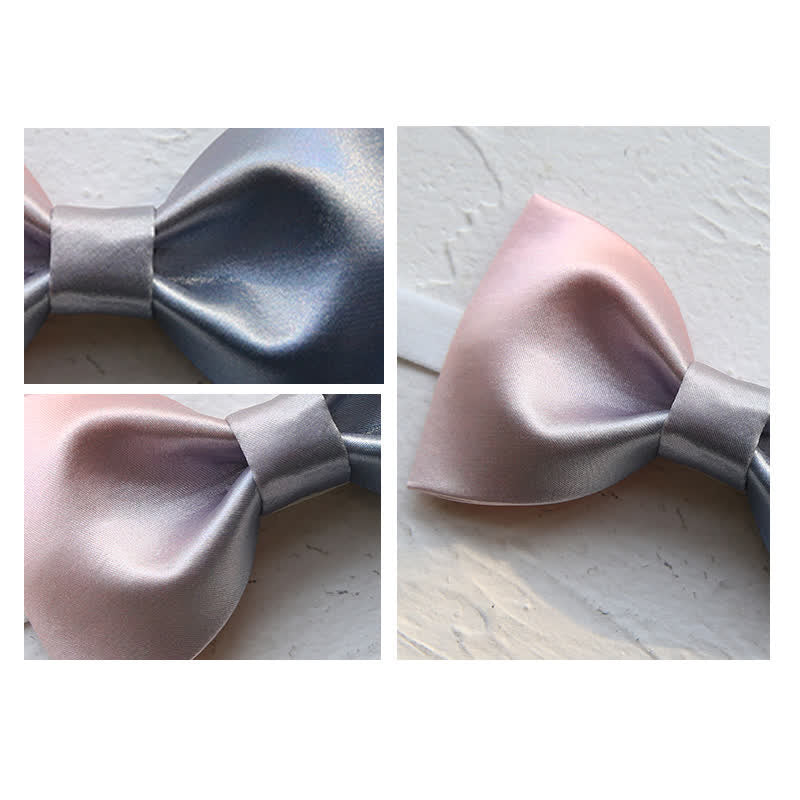 Men's Pink & Blue Color Gradient Bow Tie - image 4