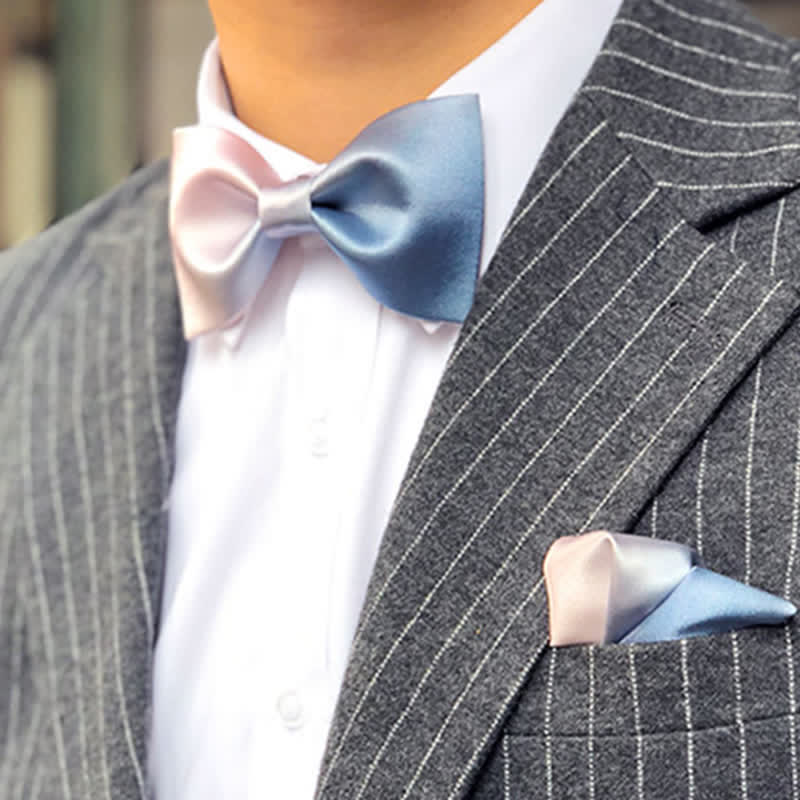 Men's Pink & Blue Color Gradient Bow Tie - image 3