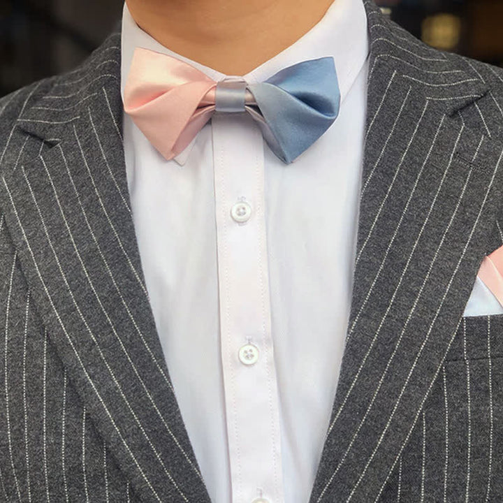 Men's Pink & Blue Color Gradient Bow Tie - image 7