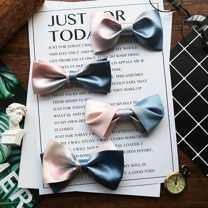 Men's Pink & Blue Color Gradient Bow Tie - image 0