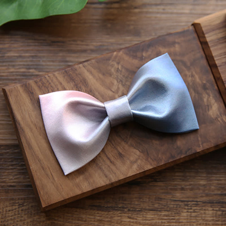 Men's Pink & Blue Color Gradient Bow Tie - image 5