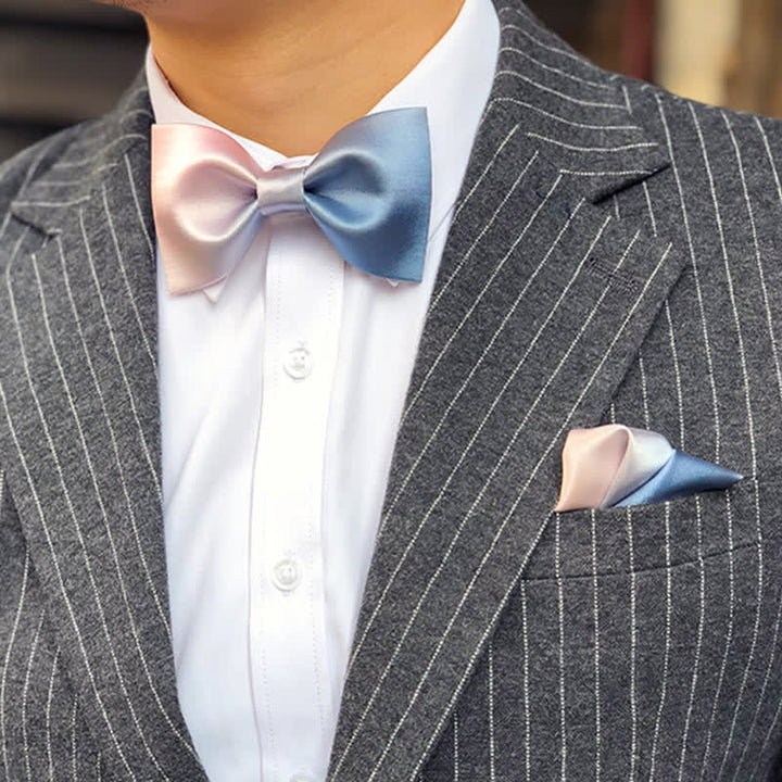 Men's Pink & Blue Color Gradient Bow Tie - image 1