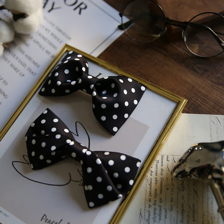 Men's Elegant White Polka Dots Bow Tie - image 12