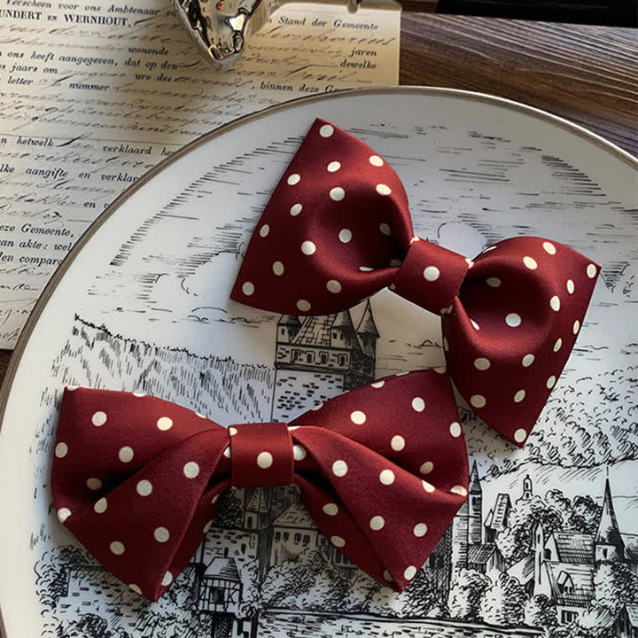 Men's Elegant White Polka Dots Bow Tie - image 3