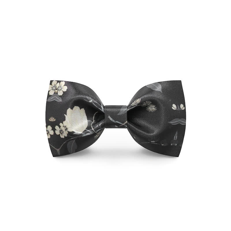 Men's Red Flower Printed Wedding Bow Tie - Style #5 - image 9