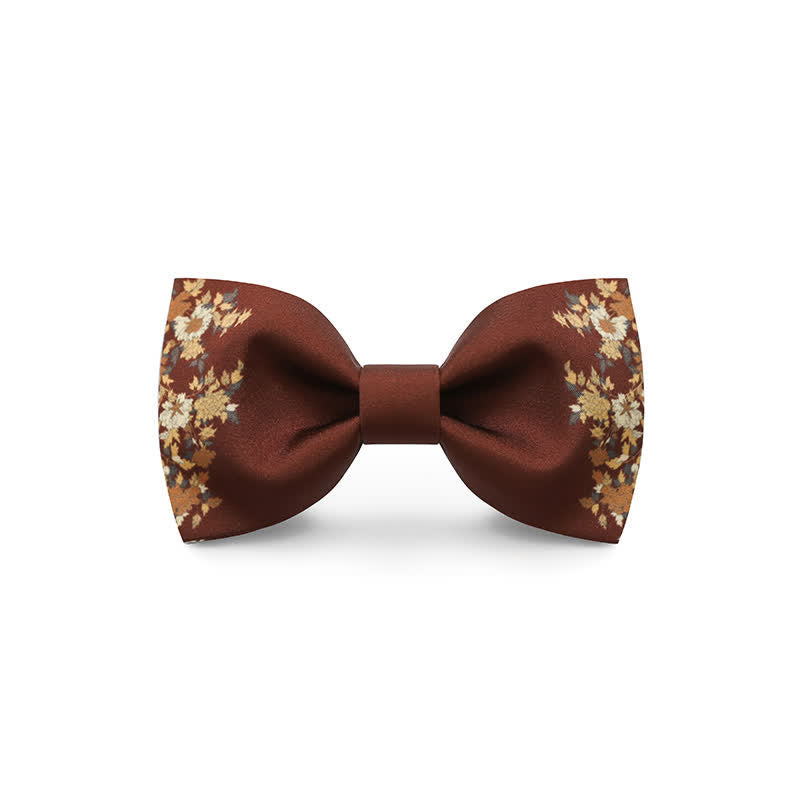 Men's Red Flower Printed Wedding Bow Tie - Style #4 - image 8