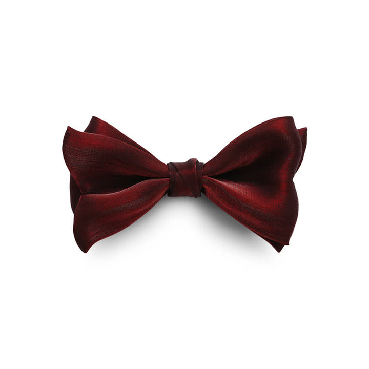 Men's Shining Fish Tail Shape Wedding Suit Bow Tie - Burgundy - image 7
