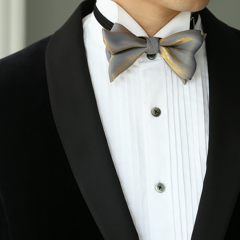 Men's Shining Fish Tail Shape Wedding Suit Bow Tie - image 1