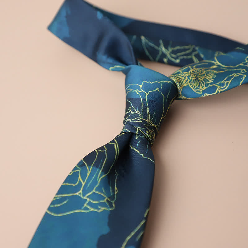 Men's Retro Elegant Neckwear Floral Pattern Necktie - Style #17 - image 21