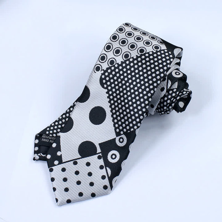 Men's Polka Dot Black And White Necktie - image 3