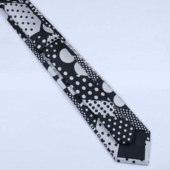 Men's Polka Dot Black And White Necktie - image 6