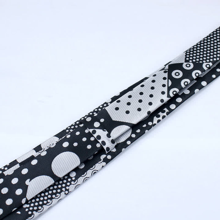 Men's Polka Dot Black And White Necktie - image 7
