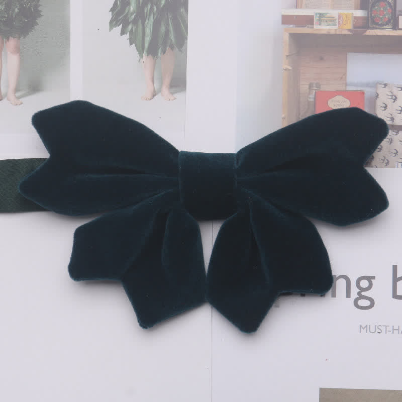 Men's Retro Velvet Unique Butterfly Knot Bow Tie - Dark Green - image 4