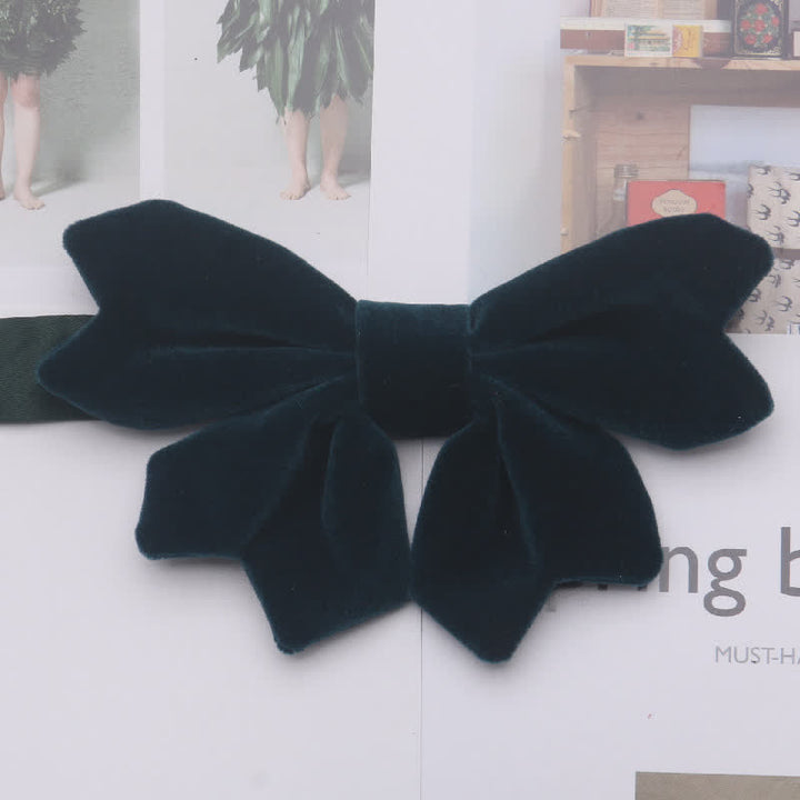 Men's Retro Velvet Unique Butterfly Knot Bow Tie - Dark Green - image 4