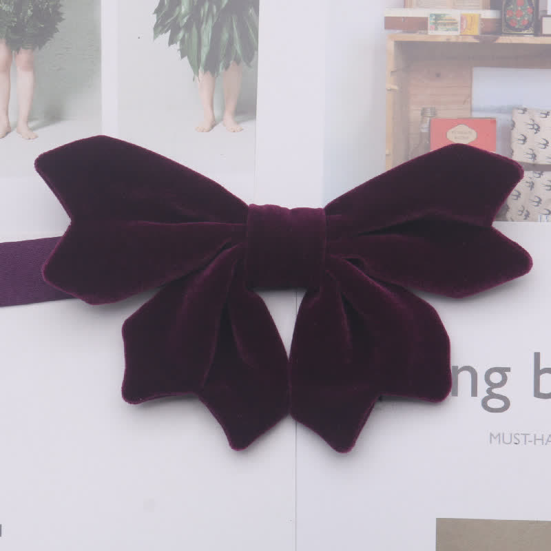 Men's Retro Velvet Unique Butterfly Knot Bow Tie - Purple - image 2