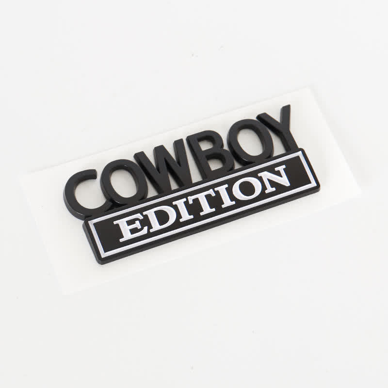 COWBOY EDITION ABS Sticker Emblem Car Badge - Black & White - image 10