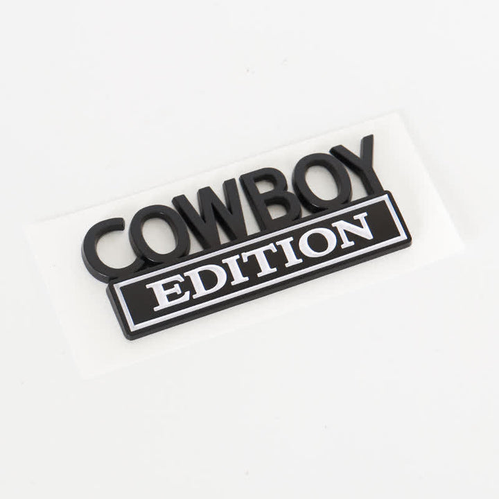 COWBOY EDITION ABS Sticker Emblem Car Badge - Black & White - image 10