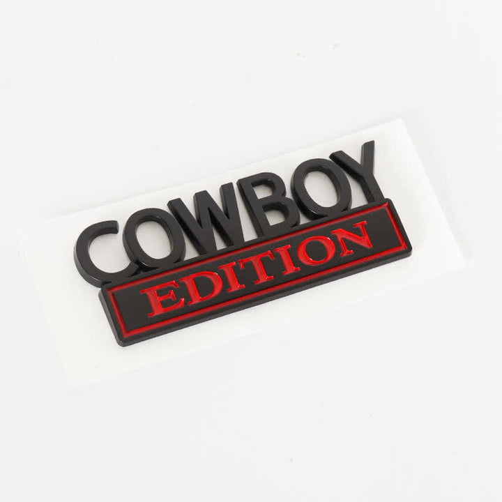 COWBOY EDITION ABS Sticker Emblem Car Badge - Black & Red - image 9