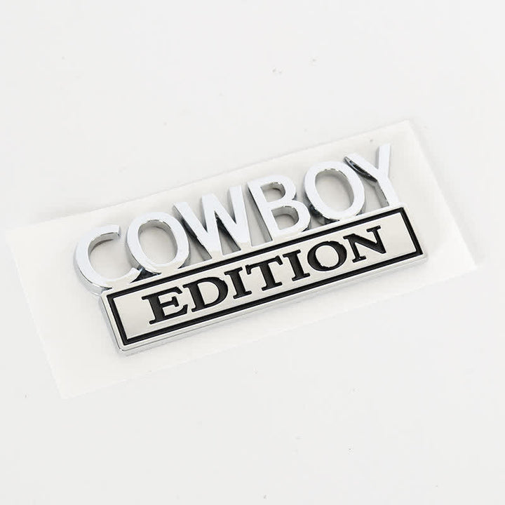 COWBOY EDITION ABS Sticker Emblem Car Badge - Silver & Black - image 8