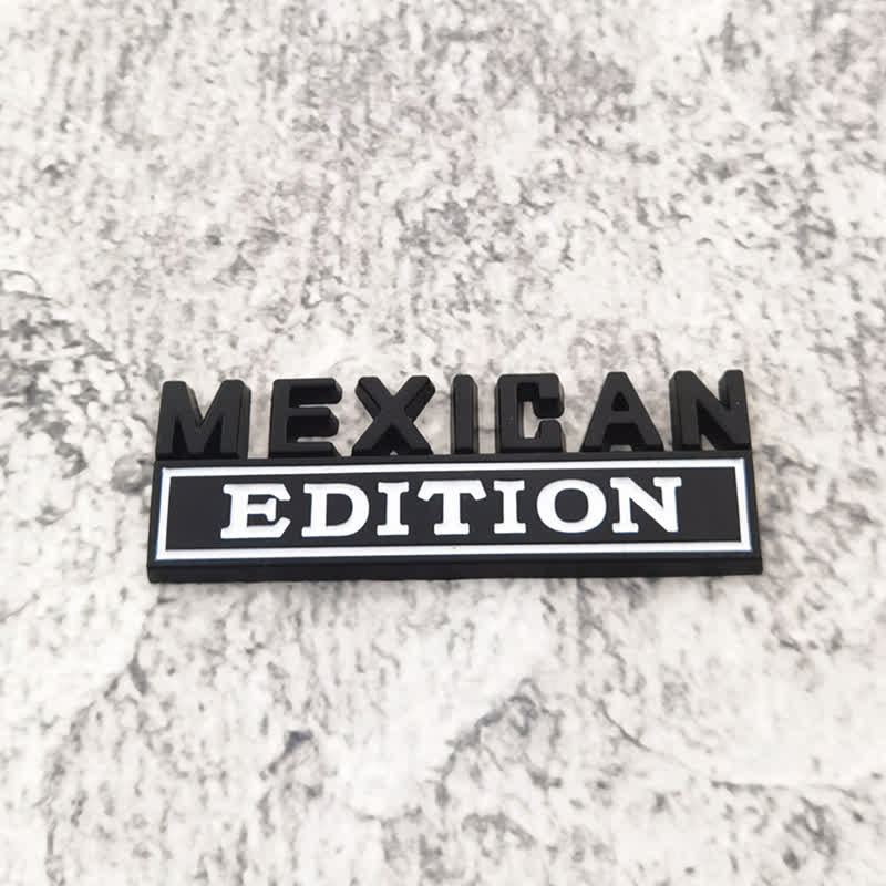 MEXICAN EDITION Metal Sticker Car Badge - Black & White - image 6