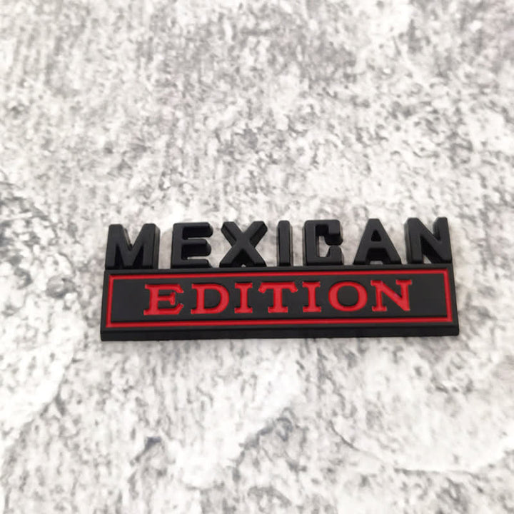 MEXICAN EDITION Metal Sticker Car Badge - Black & Red - image 5