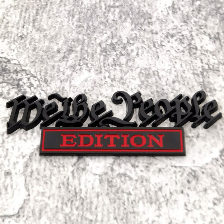 We The People EDITION Metal Sticker Car Badge - Black & Red - image 4