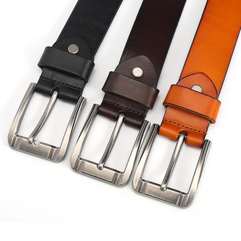 Unisex Hexagonal Rivet Studded Leather Belt - image 2