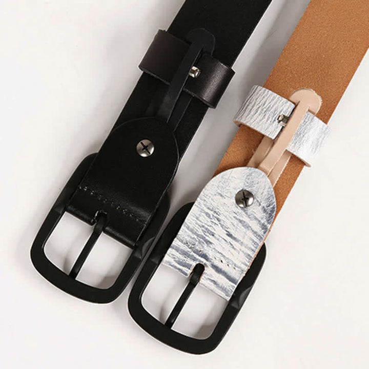Unisex Studded Heavy Metal Cowboy Punk Leather Belt - image 7