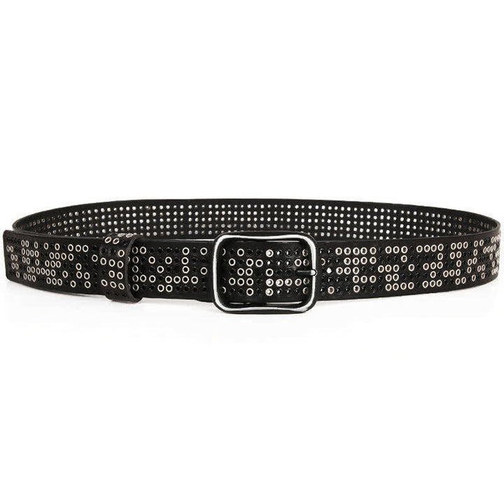 Unisex Studded Heavy Metal Cowboy Punk Leather Belt - image 4